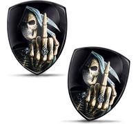 2 X 3d Gel Stickers Silicone Skull Major Car Motorcycle Bike Window Door Phone Computer Tablet Ks 100