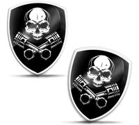 2 X 3d Gel Stickers Silicone Skull Motorcycle Motorcycle Helmet Car Bike Window Door Phone Computer Tablet Ks 105