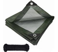 2 x 4 m Tarpaulin 120 g/m² Green Waterproof Fabric Tarpaulin with Eyelets Tarpaulin for Truck Weatherproof,Dust-Proof UV Resistant for Garden Furniture Pool