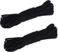2 X 4 Mm X 10 M Elastic Rubber Sandow,Waterproof,100% Stretch,Black,Outdoor Camping Tent Hammock Bungee Cord For Backpacks,Umbrellas,Sailing Boats