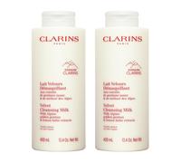2 X 400 ml, 13,4 oz Clarins Velvet Cleansing Milk Extraits de mélisse dorée alpi