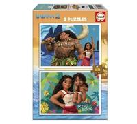 Educa Borrás – 2 puzzles en carton Moana 2 – 48 pièces, 28×20 cm, 3-6 ans