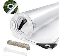(2 x 5 m) Protection contre la pluie, bâche PVC transparente imperméable (chlorure de polyvinyle) avec œillets, abris résistants aux intempéries et durables pour meubles de jardin, plantes, serre, toi