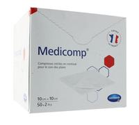 Hartmann Compresses Medicomp non tissées stériles 10 x 10 cm Boîte de 50 sachets