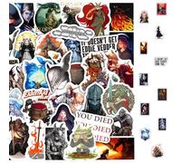 2 X 50 Pièces Jeux D'aventure Autocollant, Autocollants D'animation de Dessin Animé Imperméables, Anneaux de Jeu Cartoon Sticker, Chevalier Guerrier Autocollant, vinyle des anneaux de jeu