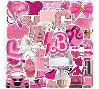 2 X 50 Pièces Rose Autocollants Bar-bie, Autocollants de Dessins Animés pour Barbi, Autocollants Esthétiques, Autocollants de la Série Rose, Mignon Sticker pour Enfants, Bouteille D'eau, Bagages