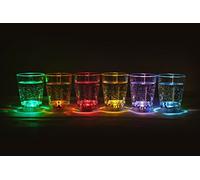 2 x 6 (12 pcs.) LED éclairées Verres à Liqueur env. 6 cl | Party LED Clignotant Verre à Boire | Mariage Anniversaire Nouvelle an Jeux de Boisson Verre à fêtes de la Marque PRECORN
