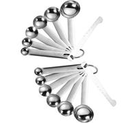 2 x 6 pièces set de cuillères à mesurer en acier inoxydable | cuillères de dosage avec règle de mesure pour les mesures de pâtisserie, les rations sèches | aide au dosage en cuisine et en pâtisserie |
