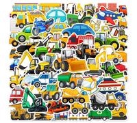 2 X 60 Pièces Autocollants pour Pelleteuses, Autocollants Enfants Véhicules, Excavatrice Autocollant Enfant, Tracteur Stickers, Autocollant Transport pour Valise, Skateboard, Bouteille D'eau