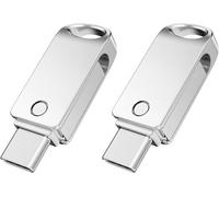 2 x 64GB 2 in 1 Metal USB Flash Drive for Smartphone,Tablet,PC,Laptop,Macbook and More