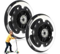 2 X 80 Mm Led Scooter Wheels 80 Mm With Ball Bearings Light Up Wheels Suitable For All Kinds Of Scooters (Black)