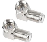 2 x 90° Angled Adapter for Coaxial Cables, Gold Plated F Connectors, 7mm Sat Cable Connector, Ideal for Small Spaces - Convert to Right Angle Connector for Digital Decoder