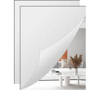 2 X Acrylic Mirror Adhesive Mirrors Wall Stickers Without Glass Mirror Decorative Wall Stickers For Bathrooms, Bedrooms, Doors Etc (40 X 30 X 2.5 Mm)