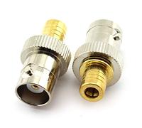 2 x Adaptateur de type BNC/SMB Prise BNC-Femelle au connecteur d'antenne coaxial RF Jack SMB-Femelle droit