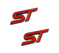 2 X Alliage 3D St calandre Logo,Chrome Voiture Emblème Autocollant,autocollants décoratifs en métal ST pour calandre avant de voiture,St de Coffre Emblème arrière Insigne d'aile de Coffre,badges 3D ST