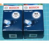 2 x ampoules BOSCH Pure Light H4 12V 60/55W réf. 1987302041 neuf