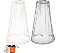 2 X Anti-Mosquito Head Insect Net Face Mask With 2 Carry Bag For Outdoor Hiking Camping Prevention Flying Insects (Beige,Light Grey)