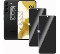 2 X Anti-Spy Tempered Glass Screen Protectors For Samsung Galaxy S22 With 2 X Camera Lens Protectors, 9h Hardness Privacy, Anti-Scratch