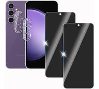 2 X Anti-Spy Tempered Glass Screen Protectors For Samsung Galaxy S23fe With 2 X Camera Lens Protectors, 9h Hardness Privacy, Anti-Scratch