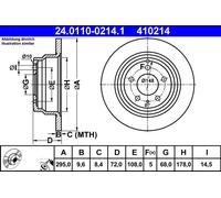 2 x ATE 24.0110-0214.1 Disque de frein pour VOLVO