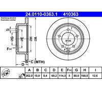 2 x ATE 24.0110-0363.1 Disque de frein pour CHRYSLER,JEEP