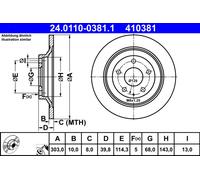 2 x ATE 24.0110-0381.1 Disque de frein pour MAZDA