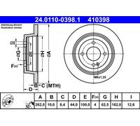 2 x ATE 24.0110-0398.1 Disque de frein pour HYUNDAI,KIA