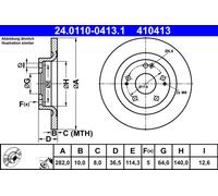 2 x ATE 24.0110-0413.1 Disque de frein pour HONDA