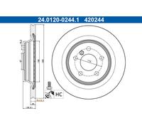 2 x ATE 24.0120-0244.1 Disque de frein pour BMW,MINI