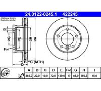 2 x ATE 24.0122-0245.1 Disque de frein pour MERCEDES-BENZ
