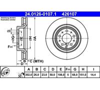 2 x ATE 24.0126-0107.1 Disque de frein pour VOLVO
