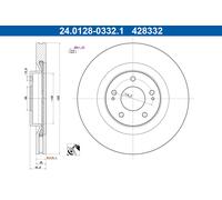 2 x ATE 24.0128-0332.1 Disque de frein pour MITSUBISHI