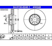 2 x ATE 24.0130-0240.1 Disque de frein pour VOLVO