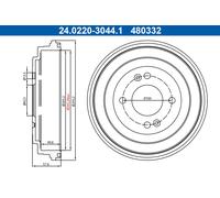 2 x ATE 24.0220-3044.1 Tambour de frein pour HYUNDAI,KIA