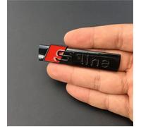 2 x Audi S Line Métal Emblème Noir Brillant Logo Autocollant Sline badge emblème
