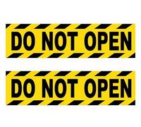 2 x Autocollant sticker vinyle waterproof do not open ne pas ouvrir attention