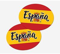 2 x Autocollant sticker voiture drapeau espagnol espagnol oval vinyle autocollant voiture van camion