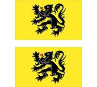 2 x Autocollant sticker voiture vinyl macbook drapeau belgique flamand flandre