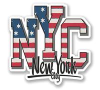 2 x 10 cm New York City USA Vinyle Autocollant Voyage Étiquette Bagage Voiture Ordinateur Portable Fun #5747 (10 cm x 10 cm)