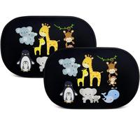 2 X Baby Child Car Sun Shields,Side Windows,Elephant Animal Design,Self Adhesive,Storage Bag,51 X 31 Cm,Universal,Sun Protection And Uv