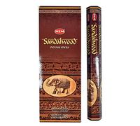 2 x bâtons d'encens Hem (2 boîtes de 6 paquets), 240 bâtonnets au total, avec porte-encens JRose (bois de santal)
