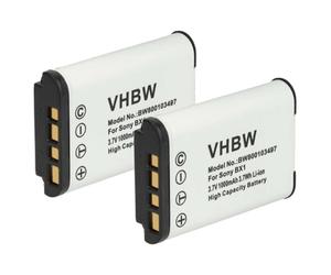 2 x Batterie 1000mAh vhbw pour caméra Sony Handycam HDR-CX405, HDR-PJ240E, HDR-PJ410, Sony Action Cam HDR-AS20, HDR-AS200V, HDR-AS100VR comme NP-BX1