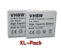 2 x Batterie Li-Ion 600mAh (3.6V) pour Canon Powershot, Ixus und Digital Ixus, par ex. 50, 115HS, 130, i7, SD450, etc, remplace la batterie type NB-4L