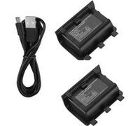 2 X Batterie Rechargeable pour Xbox One / One S / One X - 2 x 1200 mAh + 2 Câbles USB - Straße Game Noir G