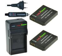 2 x batteries DMW-BCM13 pour Panasonic avec chargeur et adaptateur allume-cigare - ChiliPower Original