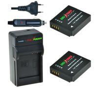 2 x batteries DMW-BLH7E pour Panasonic - avec chargeur et chargeur voiture - ChiliPower original