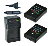 2 x batteries EN-EL14 pour Nikon - avec chargeur et chargeur voiture - ChiliPower Original