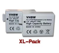 2 x batteries Li-Ion 800mAh (7.4V) adaptées pour appareil photo Canon EOS Rebel T1i, EOS Rebel XS, Remplace la batterie type: LP-E5.