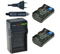 2 x batteries LP-E6N pour Canon - avec chargeur et chargeur de voiture - ChiliPower original