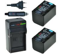 2 x batteries NP-FH70 pour Sony avec chargeur et chargeur voiture - ChiliPower original